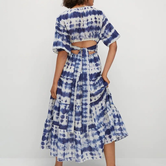 Mango linen tie-dye print maxi dress - Picture 5 of 5
